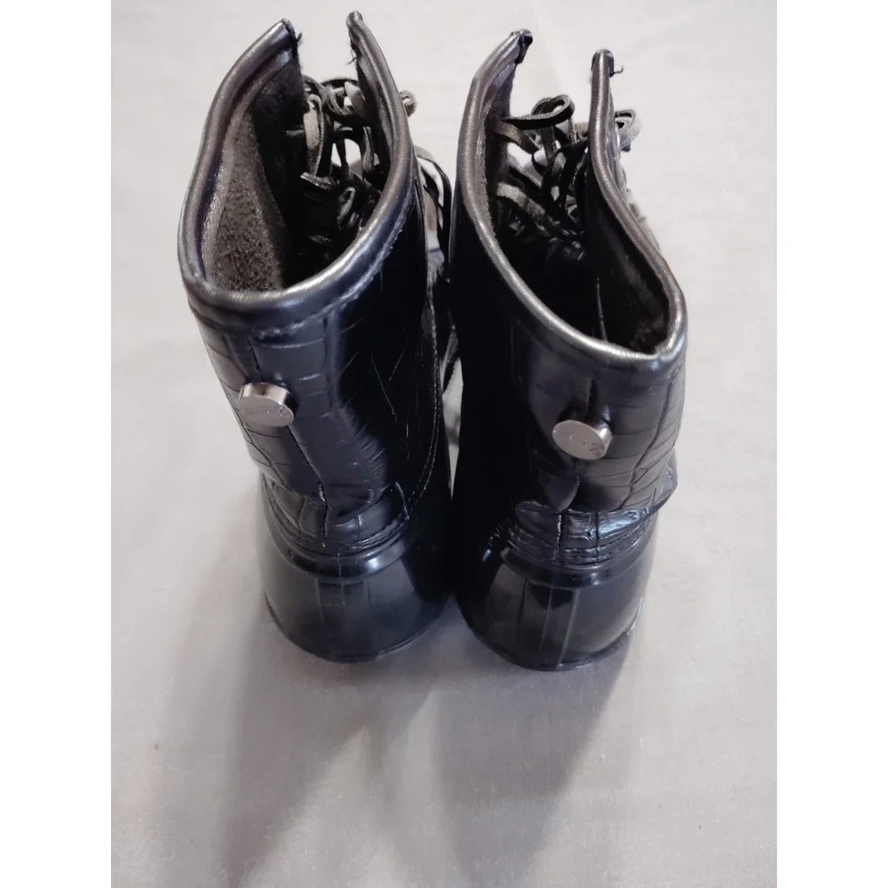 Seven7 Boots Goose Wool Rubber Duck Ankle Booties Fleece Lined Women Black‎ 9